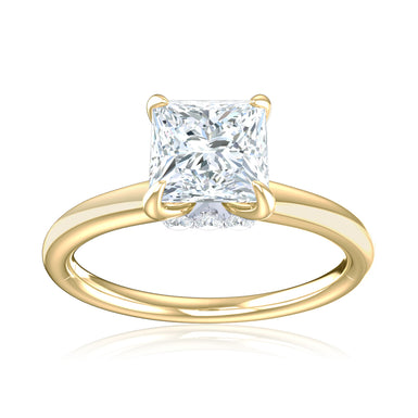 Promise 18ct Yellow Gold Princess & Round Cut 1.05 Carat tw Lab Grown Certified Diamond Ring