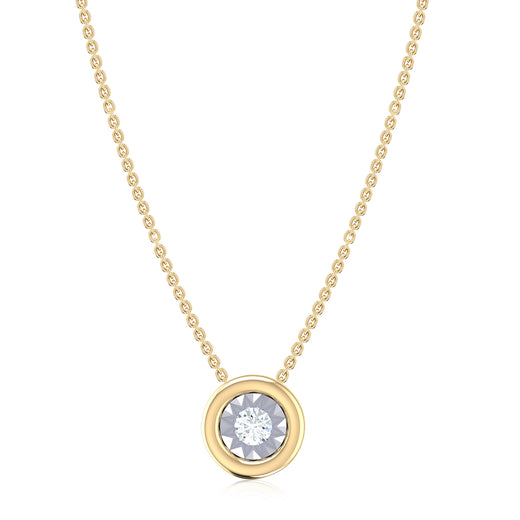 9ct Yellow Gold Round Cut 0.25 Carat tw Diamond Pendant