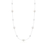 Vera Wang Sterling Silver Round Cut 0.60 Carat tw Diamond, Sapphire, and Fresh Water Pearl Necklace