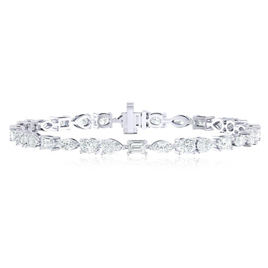 18ct White Gold 8.00 Carat tw Lab Grown Diamond Tennis Bracelet