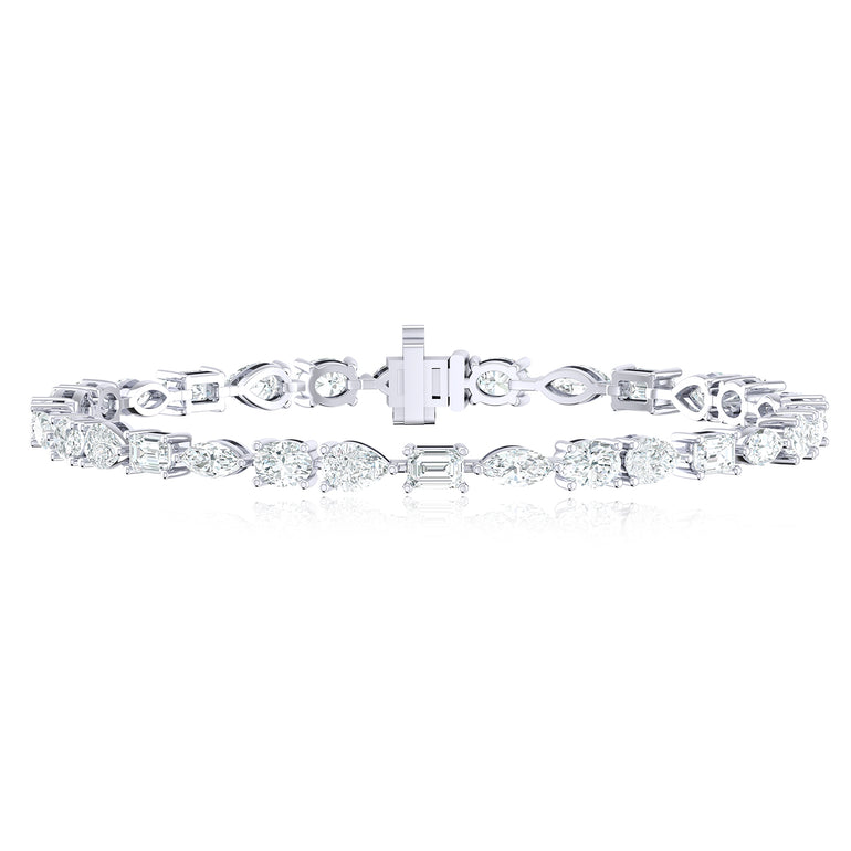 18ct White Gold 8.00 Carat tw Lab Grown Diamond Tennis Bracelet