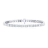 18ct White Gold Emerald Cut Lab Grown 6.00 Carat tw Lab Grown Diamond Tennis Bracelet