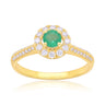 Heirloom 18ct Yellow Gold Round Cut 4mm Emerald 0.25 Carat tw Ring
