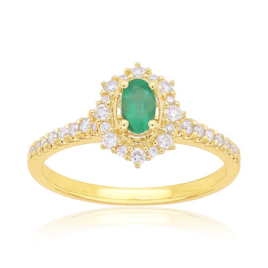 Heirloom 18ct Yellow Gold Oval Cut 5x3mm Emerald 0.25 Carat tw Ring