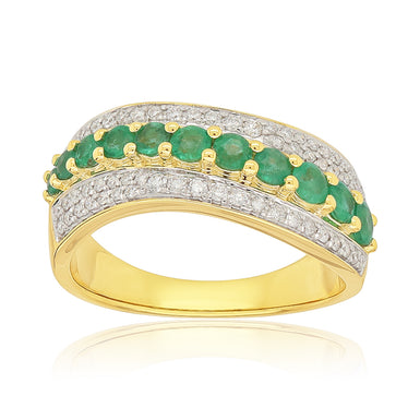 Heirloom 18ct Yellow Gold Round Cut Emerald 0.25 Carat tw Ring