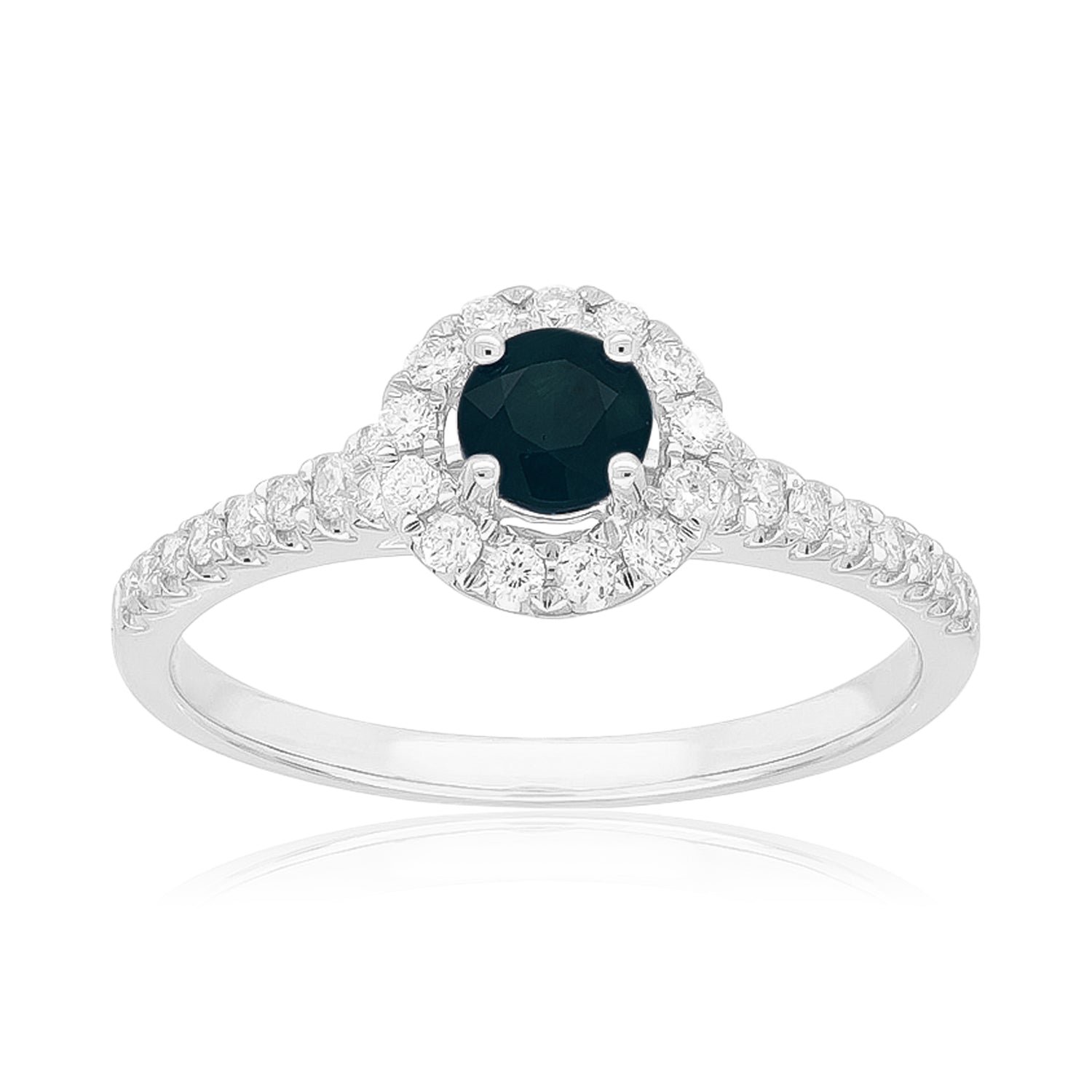 Heirloom 18ct White Gold Round Cut 4mm Sapphire 0.25 Carat tw Ring