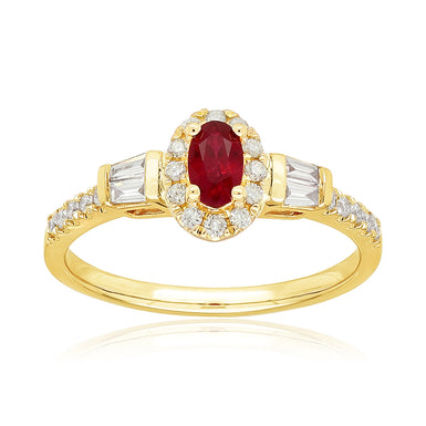 Heirloom 18ct Yellow Gold Oval Cut 5x3mm Ruby 0.27 Carat tw Ring