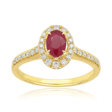 Heirloom 18ct Yellow Gold Oval Cut 6x4mm Ruby 0.25 Carat tw Ring