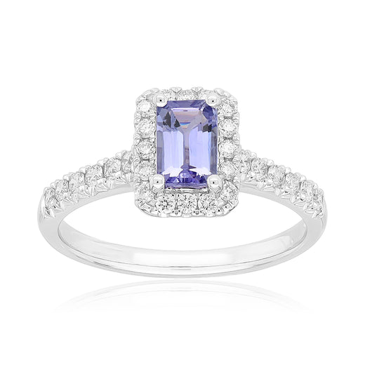 Heirloom 18ct White Gold Emerald Cut 6x4mm Tanzanite 0.35 Carat tw Ring