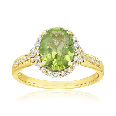 Heirloom 18ct Yellow Gold Oval Cut 9x7mm Peridot 0.25 Carat tw Ring