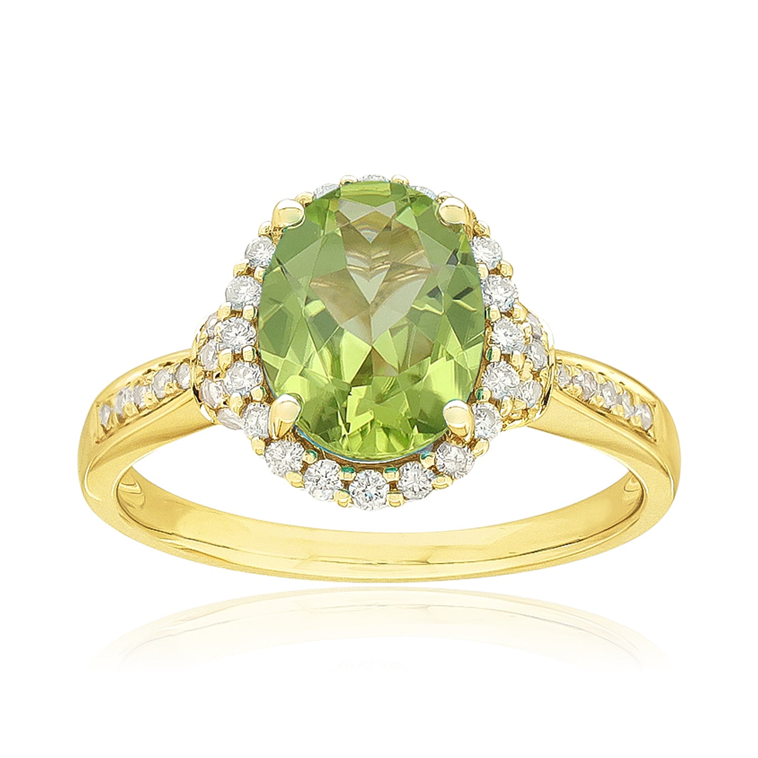 Heirloom 18ct Yellow Gold Oval Cut 9x7mm Peridot 0.25 Carat tw Ring