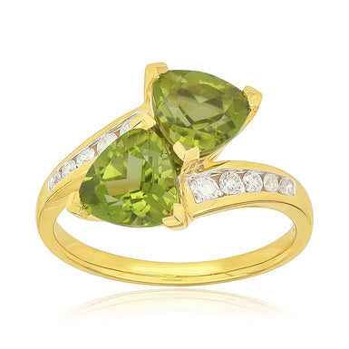 Heirloom 18ct Yellow Trilliant Cut 7mm Peridot 0.20 Carat tw Ring