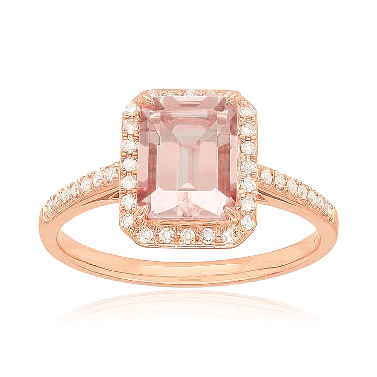 Sir Michael Hill Designer Engagement Ring with Morganite & 0.40 Carat TW of  Diamonds in 18kt White Gold
