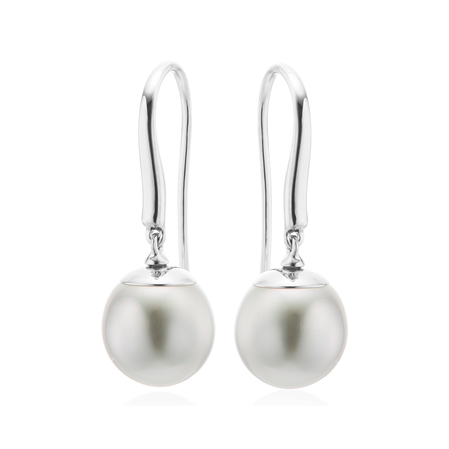 Perla by Autore 18ct White Gold Oval 9-10mm South Sea Pearl Earrings