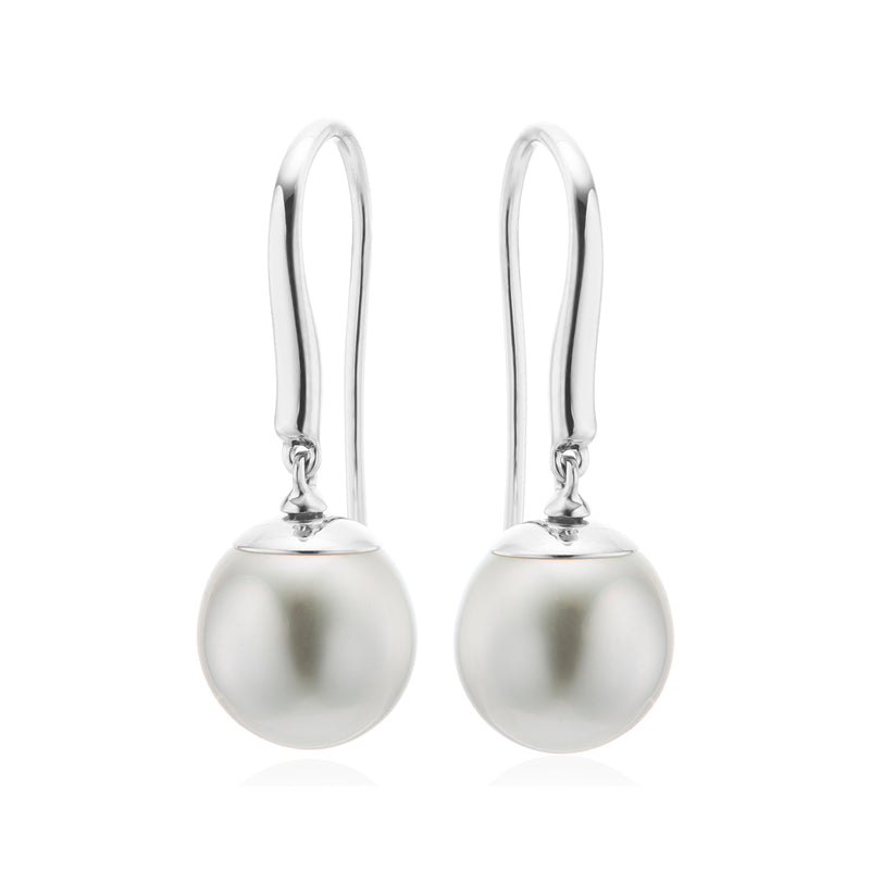 Perla by Autore 18ct White Gold Oval 9-10mm South Sea Pearl Earrings