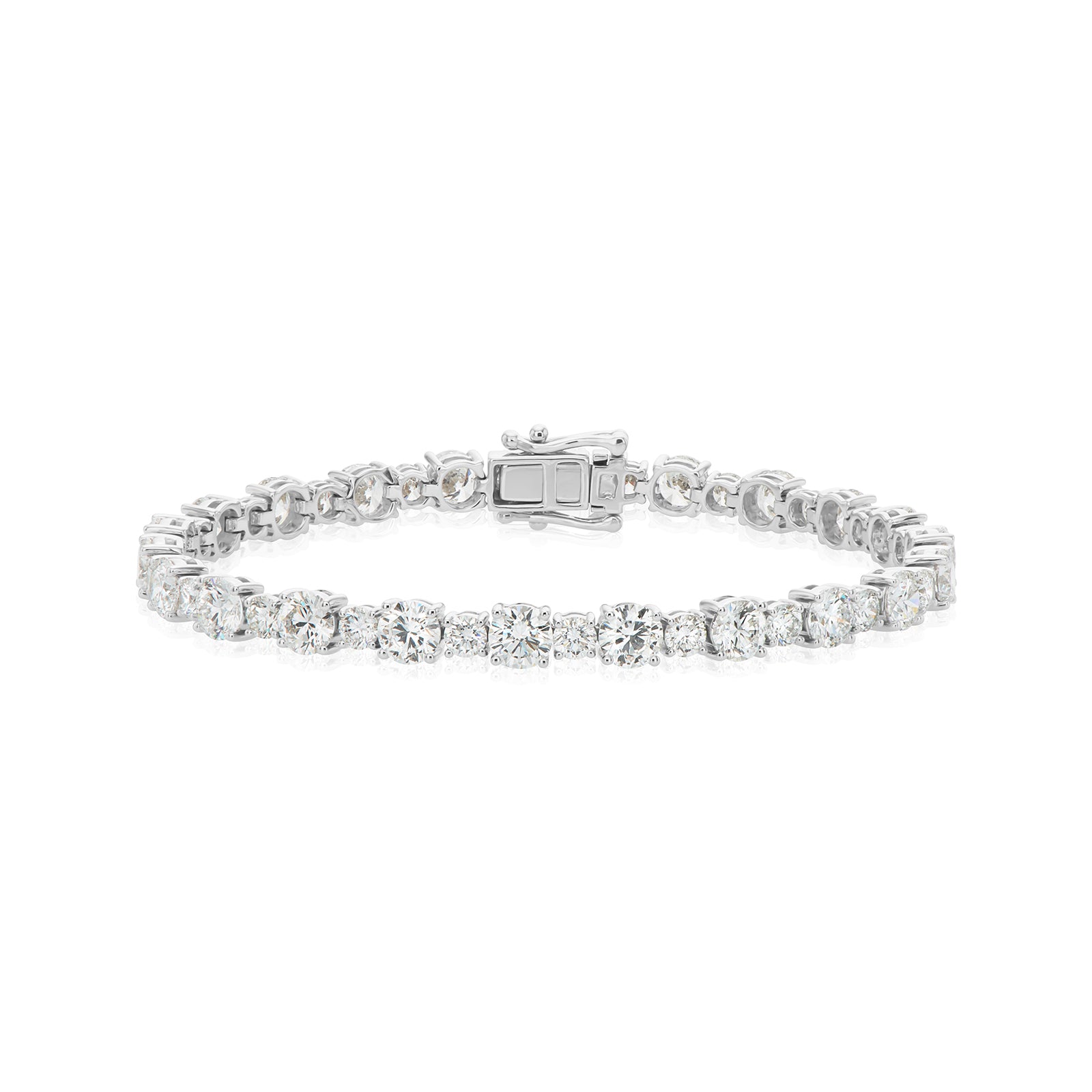 9ct White Gold Round Cut 12ctw Lab Grown Diamond Limited Edition Tennis Bracelet