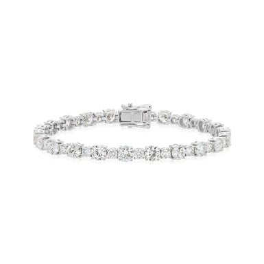 9ct White Gold Round Cut 12ctw Lab Grown Diamond Limited Edition Tennis Bracelet