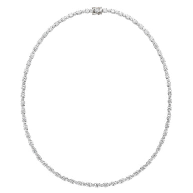 9ct White Gold Round Cut 21ctw Lab Grown Diamond Limited Edition Tennis Necklace