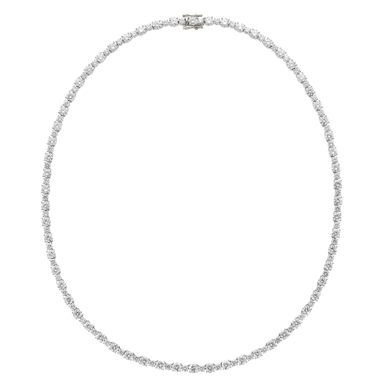 9ct White Gold Round Cut 21ctw Lab Grown Diamond Limited Edition Tennis Necklace