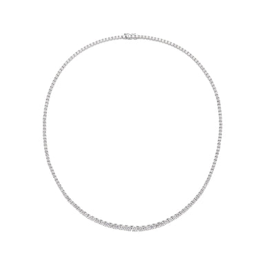 10ct White Gold Round Cut 15ctw Lab Grown Diamond Tennis Necklace