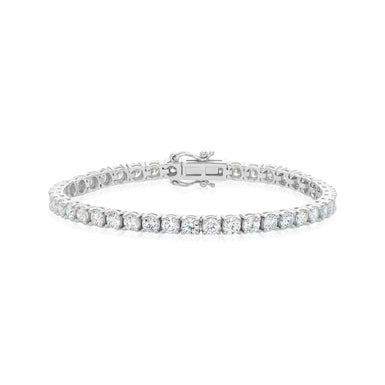 10ct White Gold Round Cut 8ctw Lab Grown Diamond Tennis Bracelet