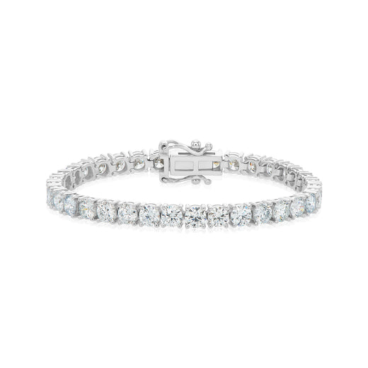 10ct White Gold Round Cut 15ctw Lab Grown Diamonds Tennis Bracelet