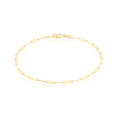 9ct Yellow Gold 19cm Paperclip Bracelet