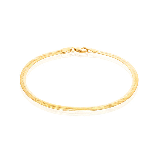 9ct Yellow Gold 19cm Herring Bone Bracelet