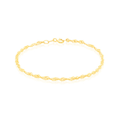 9ct Yellow Gold 19cm 40 Gauge Singapore Bracelet