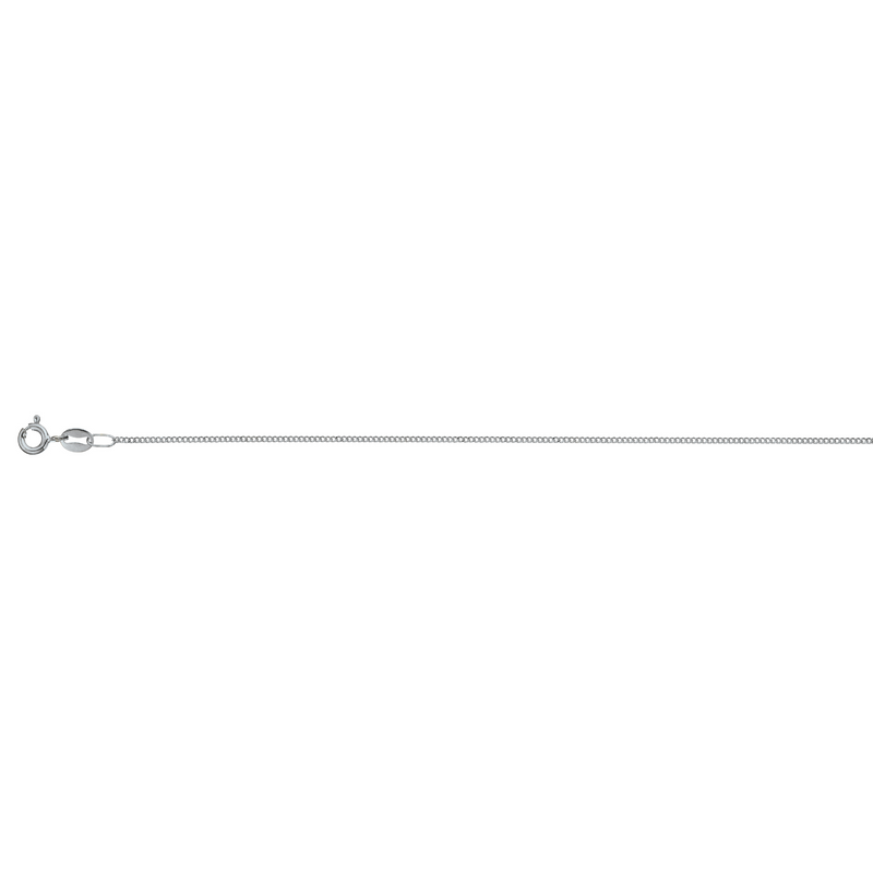 9ct White Gold 19cm Curb 30 Gauge Diacut Bracelet
