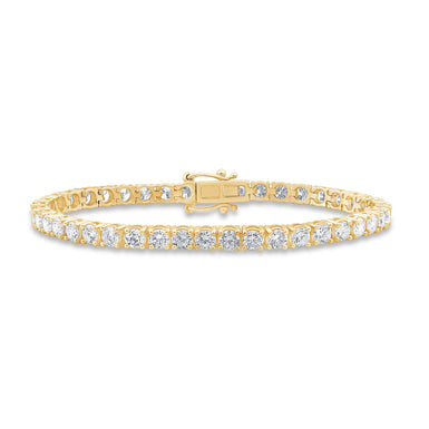 10ct Yellow Gold Round Cut 8 Carat tw Lab Grown Diamond Tennis Bracelet