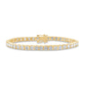 9ct Yellow Gold Round Cut 8.00ctw Lab Grown Diamond Tennis Bracelet
