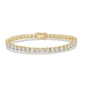 10ct Yellow Gold Round Cut 10 Carat tw Lab Grown Diamond Tennis Bracelet