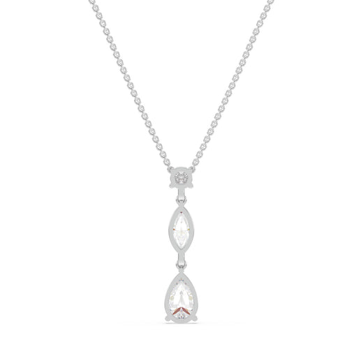 18ct White Gold Pear, Marquise, & Round Cut 2.25 Carat tw Certified Lab Grown Diamond Pendant