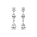 18ct White Gold Pear, Marquise, & Round Cut 2.60 Carat tw IGI Certified Lab Grown Diamond Earrings