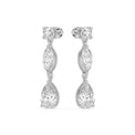 18ct White Gold Pear, Marquise, & Round Cut 2.60 Carat tw IGI Certified Lab Grown Diamond Earrings