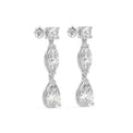 18ct White Gold Pear, Marquise, & Round Cut 2.60 Carat tw IGI Certified Lab Grown Diamond Earrings