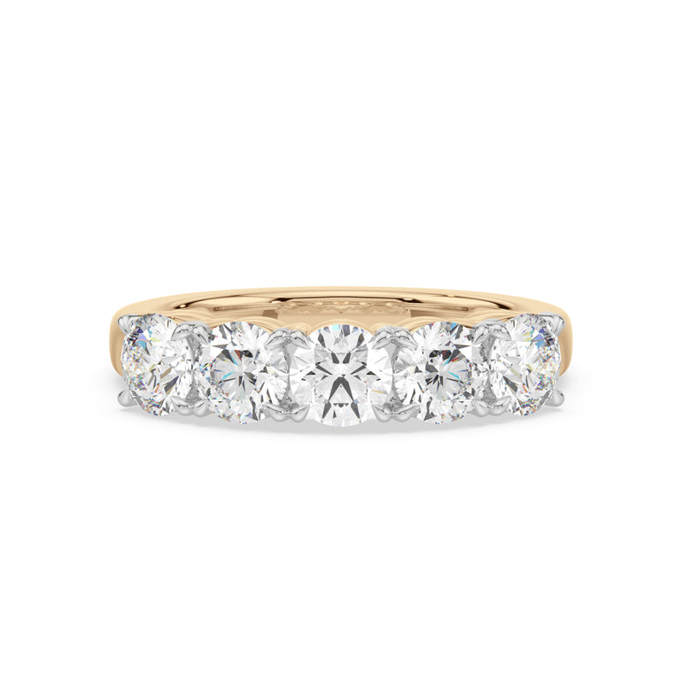 18ct Yellow Gold Round Cut 2 Carat tw Lab Grown Diamond Ring