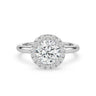Halo 18ct White Gold Round Cut 2.25 Carat tw GIA Certified Lab Grown Diamond Ring
