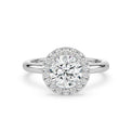 Halo 18ct White Gold Round Cut 2.25 Carat tw GIA Certified Lab Grown Diamond Ring