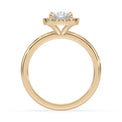 Halo 18ct Yellow Gold Oval & Round Cut 1.7 Carat tw GIA Certified Lab Grown Diamond Ring