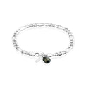 Perla by Autore Sterling Silver 4-6mm Tahitian Pearl Figaro Bracelet