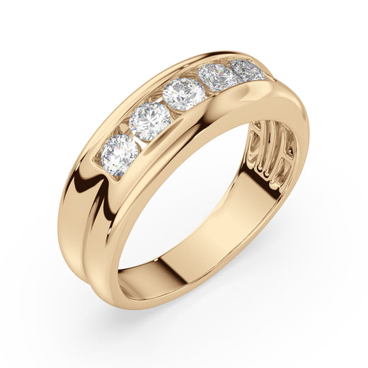 9ct Yellow Gold Round Cut 1 Carat tw Lab Gown Diamond Ring