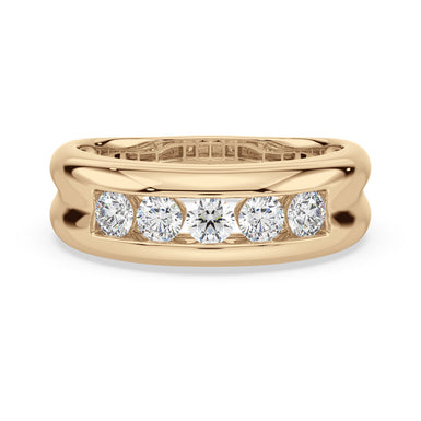 9ct Yellow Gold Round Cut 1 Carat tw Lab Gown Diamond Ring