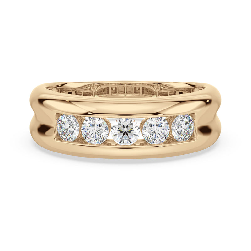 9ct Yellow Gold Round Cut 1 Carat tw Lab Gown Diamond Ring