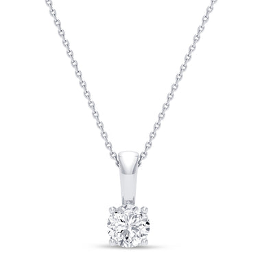 Royale Platinum Round Cut 0.50 Carat tw Certified Diamond Pendant