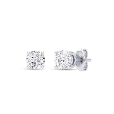 Royale Platinum Round Cut 1.00 Carat tw Certified Diamond Earrings