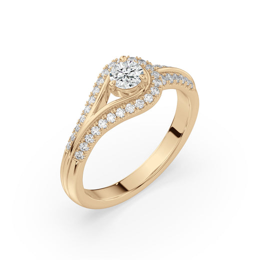 18ct Yellow Gold Round Cut 0.50 Carat tw Diamond Ring