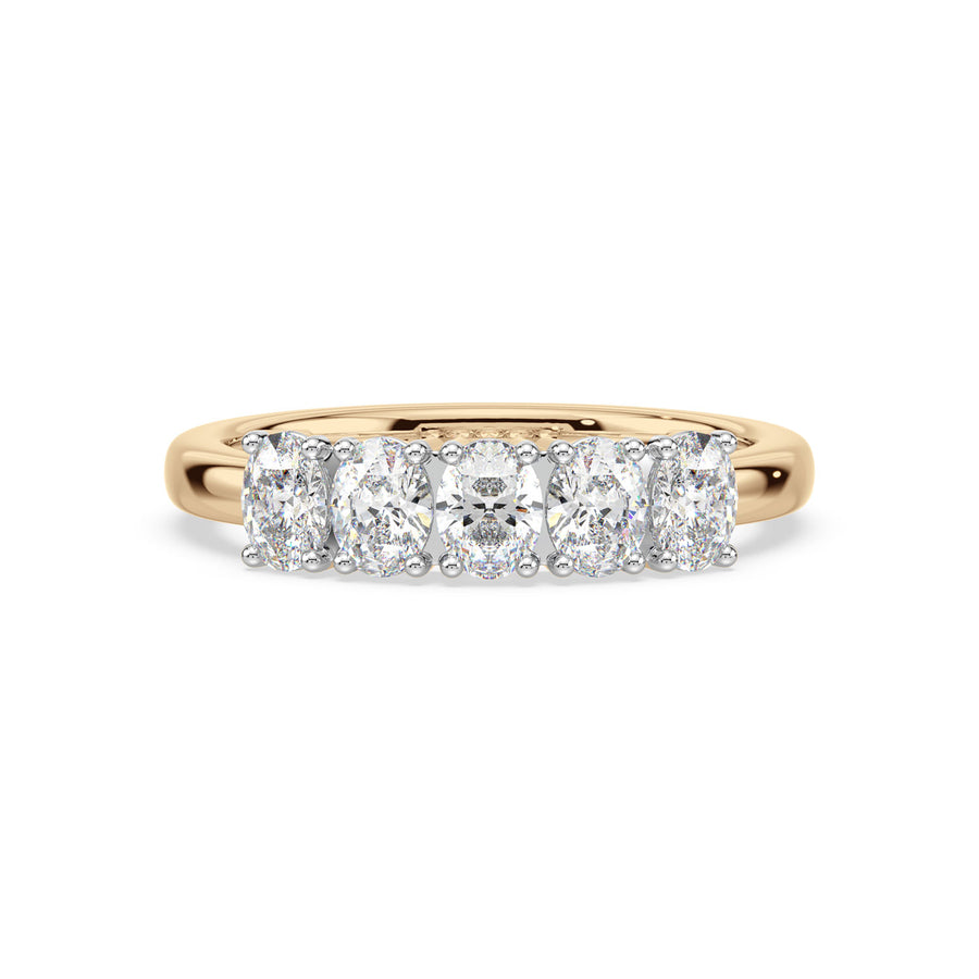 18ct Yellow & White Gold Oval Cut 1.00 Carat tw Diamond Ring