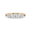 18ct Yellow & White Gold Round Cut 1.00 Carat tw Diamond Ring